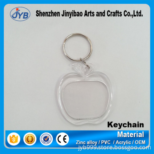 Hot sale promotional keychain Custom apple shaped acrylic photo keyring